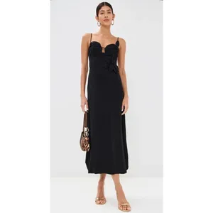 NEW Farm Rio Women’s Black Flowered Bust Midi Dress size XS thumbnail 5