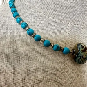 Blue beaded necklace Blue thumbnail 5