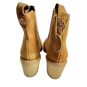 Lauren Ralph Lauren Marianna Tan Suede Chelsea Ankle Boots Block Heel Size 5.5B thumbnail 7