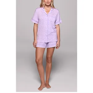Crickle Daisy Shorts Pajama Set Oopsie Daisy Size XS Purple thumbnail 5