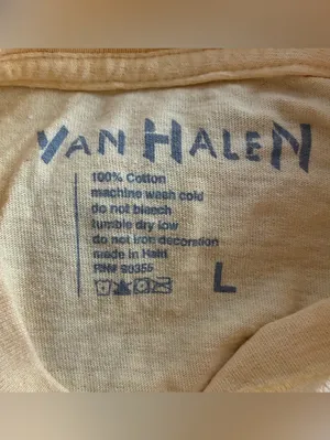 Y2K Indie Sleaze Rocker Grunge Van Halen Graphic Crop Tee L thumbnail 4