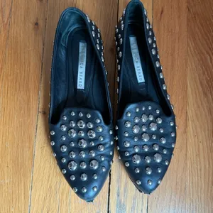 VERONICA BEARD Griffin Studded Nappa Leather Loafers Black Size 38.5‎ or 8.5 thumbnail 2