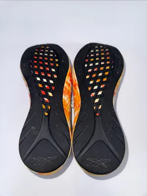 Reebok White Running Sneakers with Orange Yellow Marble Midsole thumbnail 8
