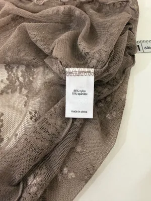 Maurices Embroidered Floral Sheer Mock Neck Top Light Brown NWT thumbnail 7