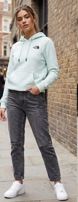 The North Face 2 Sided Hoodie Mint Green Size Medium. thumbnail 1