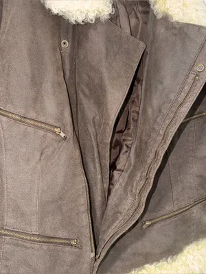 Vintage Moda International Brown Leather Lamb Fur Jacket thumbnail 5