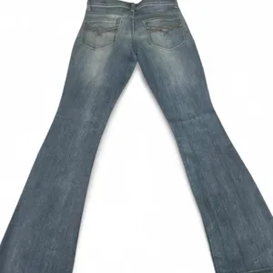 Mudd Stylish Low Rise Vintage Wash Blue Embroidered Flared Jeans 0/2 thumbnail 1