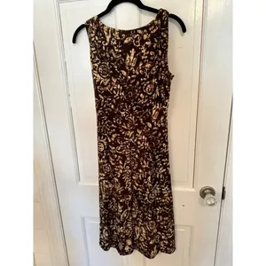 Lauren Ralph Lauren Brown Floral Sleeveless‎ Wrap Dress size 4 EUC thumbnail 4