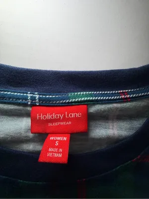 Family Pajamas Green Plaid Women's Long Sleeve Top & Pants Set with Navy Trim thumbnail 3