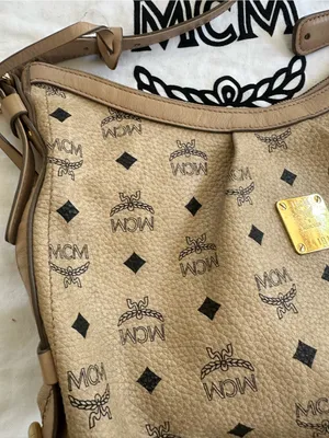 MCM Visetos Signature Beige HOBO Bag thumbnail 3