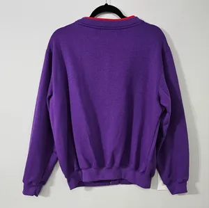 Vintage Colleen’s Collectables Purple Button Down Sweatshirt Cardigan Size L thumbnail 5
