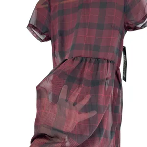 Seventeen Junior Sheer Plaid Dress Indie Sleaze‎ Dark Academia Mallcore Y2K NWT thumbnail 9