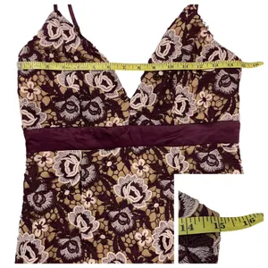 Bardot Dalia Asymmetrical Lace Midi Dress - Burgundy Floral - US 6/Small thumbnail 2