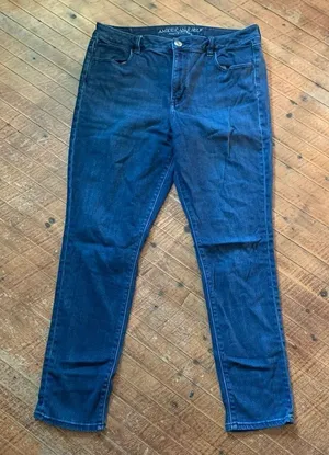American Eagle dark wash 16 mom hi-rise normcore jeggings thumbnail 1