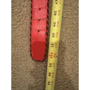 Vintage CARLISLE Belt XS RED Leather 1629 GOLD Metal 1990s Retro thumbnail 10