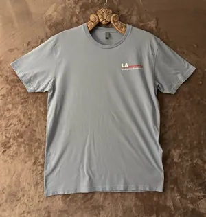 Next Level Apparel Light Blue LA Emergency Department Crew Tee Women’s Size L thumbnail 1