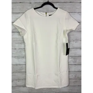 Lulus Ivory Short Sleeve Shift Mini Dress Size Small thumbnail 3