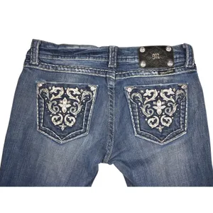 Miss Me JP5311B0 Bootcut Jeans Blue Embellished Pocket Womens 29 Medium Wash thumbnail 2