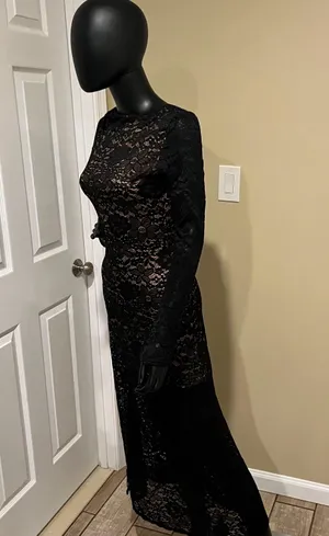 Long Lace Slim Maxi Dress Slim Fit Bodycon Dress Long Sleeve thumbnail 5