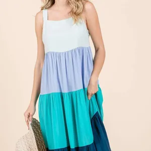 Mittoshop Color Block Tiered Pull-On Maxi‎ Dress thumbnail 2