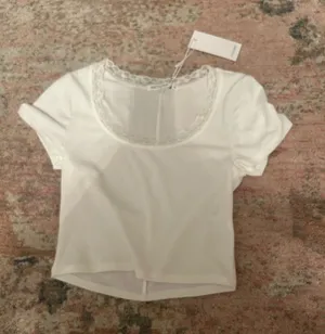 Anti star white cropped baby tee thumbnail 1