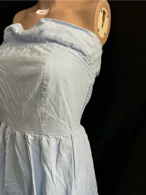 Zesica Strapless Light Blue Ruffle Top Sundress MD thumbnail 3