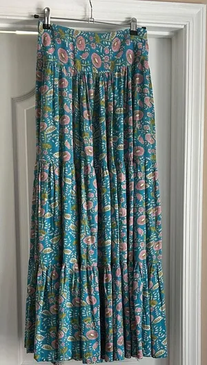 Natural Life Chic Floral Skirt in Blue and Pink Worn Once Small thumbnail 1