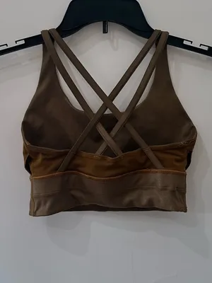 Lululemon Energy Longline Bra Metallic Copper Foil Size 4 thumbnail 6