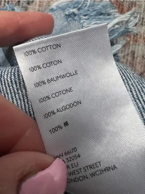 Free People We the Free Frayed Hem Denim Skirt Asymmetrical Seam Size 26 Cotton thumbnail 10