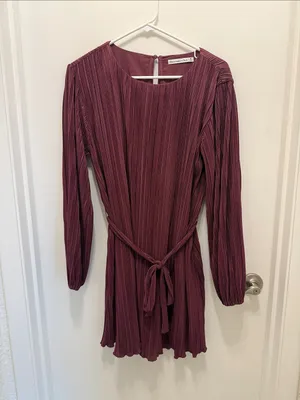 Abercrombie & Fitch Satin Plisse Easy Mini Dress thumbnail 2