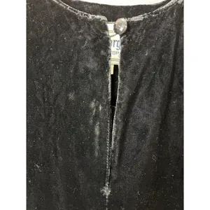Vintage Donna Morgan Black Velvet Maxi Dress Long‎ Sleeve Side Zip 13/14 thumbnail 12