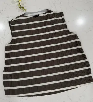 Sanctuary green and White Striped Pleated Crewneck Tank thumbnail 1