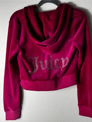 NWT Juicy Couture Free Love Velour Cropped Hoodie Size S thumbnail 7