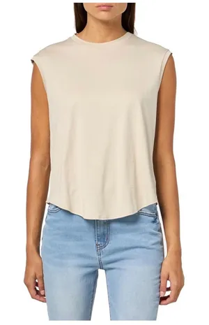 NWT Theory Shirt‎ Tail Tank Top Sand Sleeveless Crewneck Size M thumbnail 1