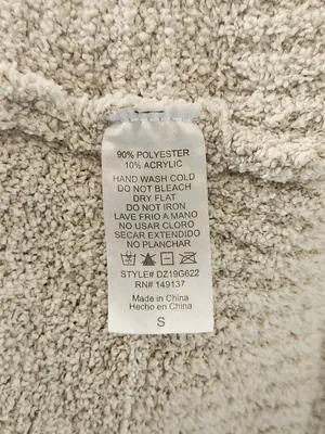 Double Zero Cream Fuzzy Cropped Sweater Size Small thumbnail 9