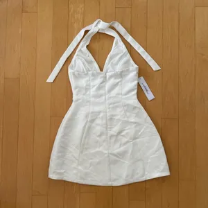 Princess Polly Deana white satin halter dress thumbnail 3