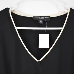 Central Park West Black Long Sleeve V-Neck Blouse Plus Size 2X thumbnail 4
