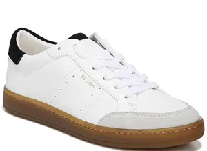 Sam Edelman Josi Gum Sole Leather Retro Genuine Leather lar up sneakers white with black details and arch support soles thumbnail 1
