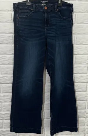 Ariat Trouser Mid Rise Wide Leg Jeans Women’s 31S Joanna Medium Wash Denim thumbnail 1