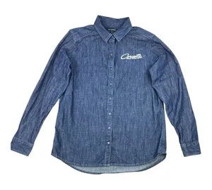 National Corvette Museum Denim Shirt Womens Small Blue Button Up Port Authority thumbnail 1