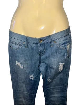 Y2K Kensie Light Blue Distressed Bootcut Jeans thumbnail 2