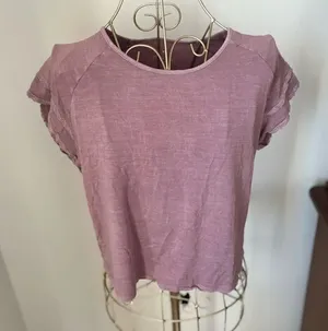 American Eagle Soft & Sexy Lace Trim Short Sleeve Tee Top S Purple thumbnail 1