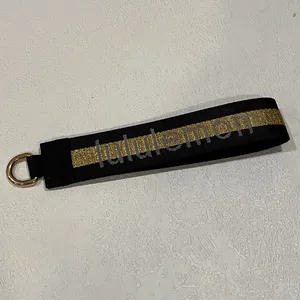 Lululemon Black Gold Logo Wristlet Keychain Strap Limited Edition thumbnail 2