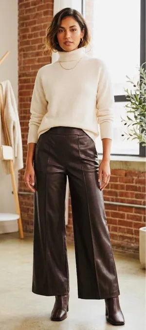 ZARA Brown Wide Leg Trousers Pants Women's Size XS NWOT thumbnail 1