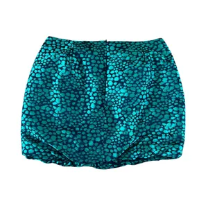 ASOS Green Black Abstract Jacquard Pleated Statement Mini Skirt | Size 8 thumbnail 2