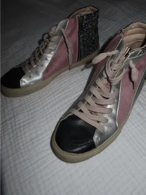 Women’s High-Top Sneaker in Dusty Pink with Silver Glitter thumbnail 4