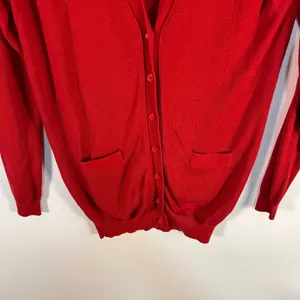 Needle & Thread Red V-Neck Button Front Cardigan Sweater Small cottagecore‎ cozy thumbnail 3