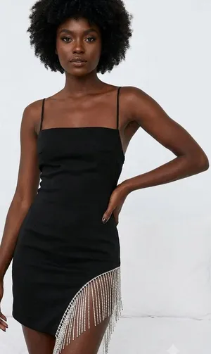 White Fox Boutique Come Back Mini Dress Black Size S Small LBD Cocktail‎ NWT thumbnail 1