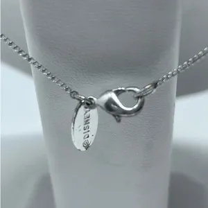 Disney Tinker Bell Heart Jeweled Silver Plated Necklace/Pendant 9"‎ Long thumbnail 4
