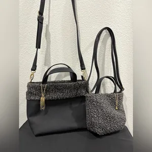 Nanette Lepore Black and Gray Crossbody Bag Set Mom and Daughter thumbnail 2